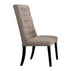 ACME Morland Fabric Tufted Dining Chair, Tan/Vintage Black (Set of 2)