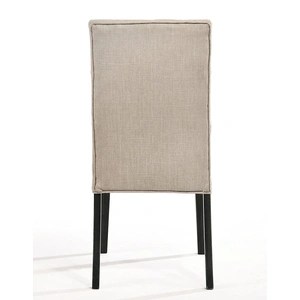 ACME Morland Fabric Tufted Dining Chair, Tan/Vintage Black (Set of 2)