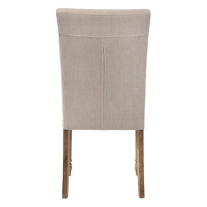 ACME Leventis Fabric Parson Dining Chair, Cream/Weathered Oak (Set of 2)