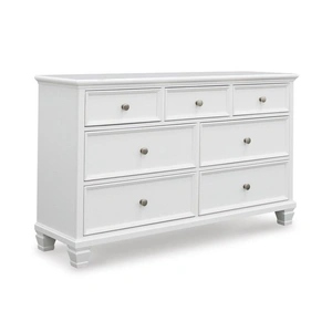 Ashley Furniture SM Fortman Wood 7-Drawer Dresser, White