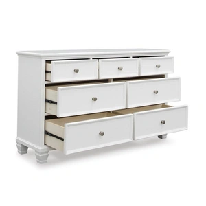 Ashley Furniture SM Fortman Wood 7-Drawer Dresser, White