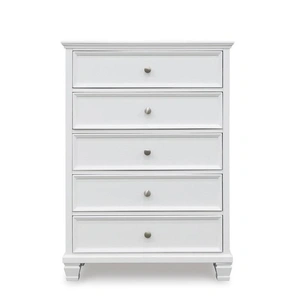 Ashley Furniture SM Fortman Wood Chest w/5 Drawers, White