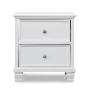 Ashley Furniture SM Fortman Wood Nightstand w/2 Drawers, White
