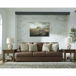 Ashley Furniture VillaCourt Faux Leather Sofa, Caramel