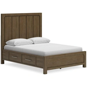 Ashley Furniture SM Cabalynn Wood Panel Bed w2 Drawers, Light Brown