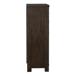 Liberty Furniture Thornwood Hills Wood 5-Drawer Chest, Rock Beaten Brown/Saw Cuts