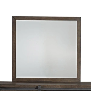 Liberty Furniture Thornwood Hills 34-inch Rectangular Wood Mirror, Rock Beaten Brown/Saw Cuts
