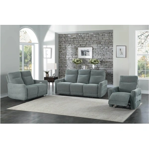 Homelegance Edition Fabric Power Double Lay Flat Reclining Living Room Set
