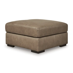 Ashley Furniture Veronella 40-inch Square Oversized Ottoman - Sahara Tan Faux Leather, Sahara