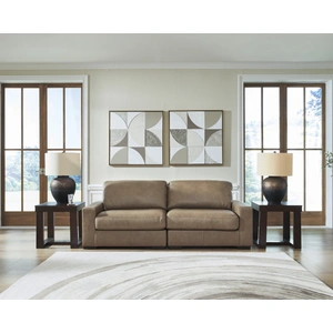 Ashley Furniture Veronella Leather 2-Piece Modular Loveseat, Sahara