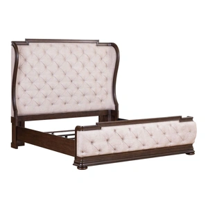 Liberty Furniture Provence Park Shelter Bed | Upholstered Platform Bed | Liberty, Chateau Brown