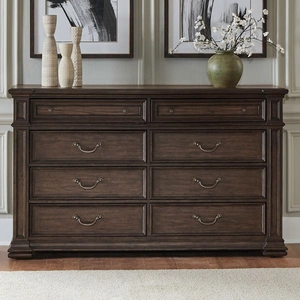 Liberty Furniture Provence Park Wood 8-Drawer Dresser, Chateau Brown