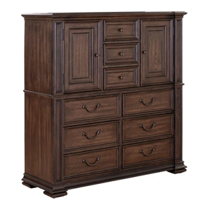 Liberty Furniture Provence Park Wood 2-Door 9-Drawer Dressing Chest, Chateau Brown