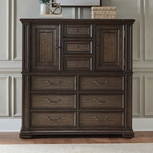 Liberty Furniture Provence Park Wood 2-Door 9-Drawer Dressing Chest, Chateau Brown