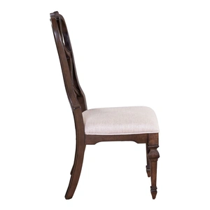 Liberty Furniture Provence Park Chenille/Wood Back Side Chair, Chateau Brown (Set of 2)