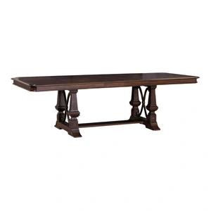 Liberty Furniture Provence Park Rectangular Wood Extendable Trestle Dining Table, Chateau Brown