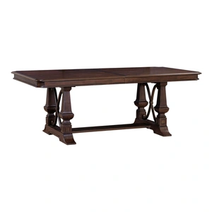Liberty Furniture Provence Park Rectangular Wood Extendable Trestle Dining Table, Chateau Brown