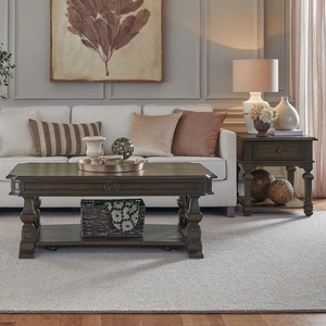 Liberty Furniture Provence Park Cocktail Table Set | Traditional Wood | Liberty, Chateau Brown