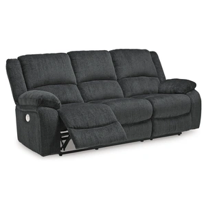 Ashley Furniture Draycoll Polyester Power Reclining Sofa, Slate