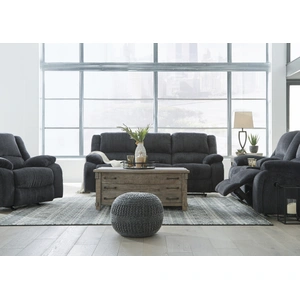 Ashley Furniture Draycoll Polyester Power Reclining Living Room Set, Slate