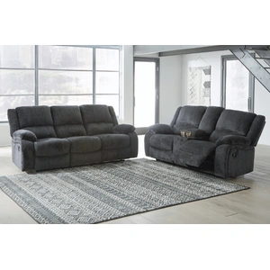 Ashley Furniture Draycoll Polyester Power Reclining Sofa, Slate