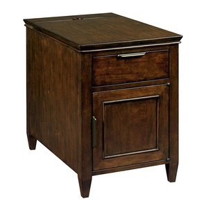Kincaid Elise Rectangular Wood 1-Drawer Chairside Table w/Door, Amaretto
