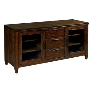 Kincaid Elise Aura Round Glass/Wood Cocktail Table Set, Amaretto