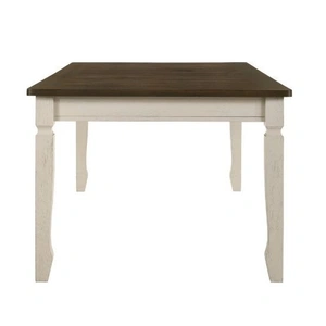 ACME Fedele Wood Storage Dining Table w/2 Drawers, Weathered Oak/Cream