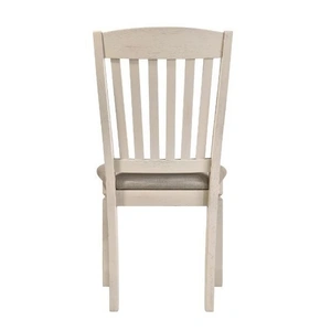ACME Fedele Fabric/Wood Dining Side Chair, Tan/Cream (Set of 2)