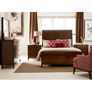 Kincaid Elise Caris Wood Sleigh Bedroom Set, Amaretto
