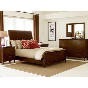 Kincaid Elise Caris Wood Sleigh Bedroom Set, Amaretto