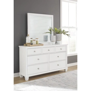 Ashley Furniture SM Fortman Wood/Glass Mirror, White