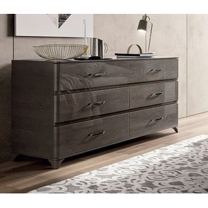 Camelgroup, Italy Maia VIP 6-Drawer Double Dresser w/Maia Handles, Grey
