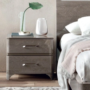 Camelgroup, Italy Maia VIP 2-Drawer Mini Nightstand w/Maia Handles, Grey