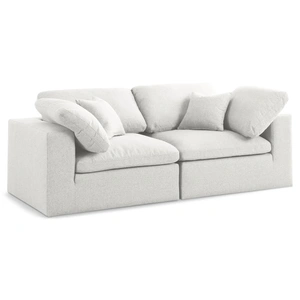 Meridian Furniture Serene 80-inch Linen Fabric Deluxe Comfort Modular Sofa