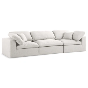 Meridian Furniture Serene 119-inch Linen Fabric Deluxe Comfort Modular Sofa
