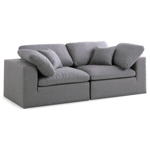 Meridian Furniture Serene 80-inch Linen Fabric Deluxe Comfort Modular Sofa
