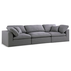 Meridian Furniture Serene 119-inch Linen Fabric Deluxe Comfort Modular Sofa