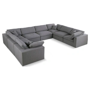 Meridian Furniture Serene 158-inch 8-Piece Linen Fabric Deluxe Comfort Modular Sectional