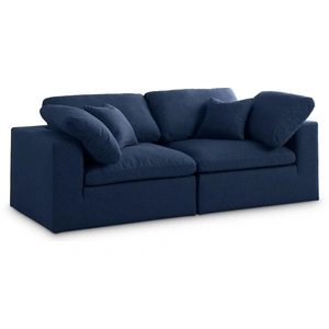 Meridian Furniture Serene 80-inch Linen Fabric Deluxe Comfort Modular Sofa
