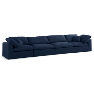 Meridian Furniture Serene 158-inch Linen Fabric Deluxe Comfort Modular Sofa