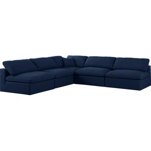 Meridian Furniture Serene 118-inch 5-Piece Linen Fabric Deluxe Comfort Modular Armless Sectional