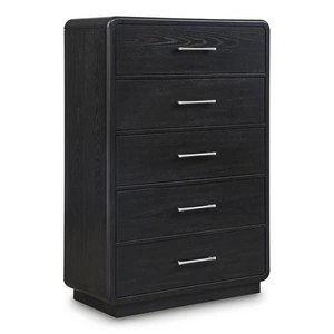 Ashley Furniture SM Rowanbeck Wood Chest w/5 Drawers, Black