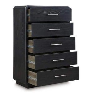 Ashley Furniture SM Rowanbeck Wood Chest w/5 Drawers, Black