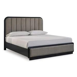 Ashley Furniture SM Rowanbeck Wood Upholstered Panel Bedroom Set, Gray/Black