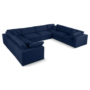 Meridian Furniture Serene 158-inch 8-Piece Linen Fabric Deluxe Comfort Modular Sectional
