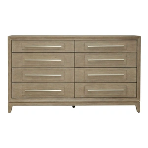 Liberty Furniture Brentwood Wood 8-Drawer Double Dresser, Sandstone
