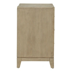 Liberty Furniture Brentwood Wood 3-Drawer Nightstand w/Charging Station, Sandstone