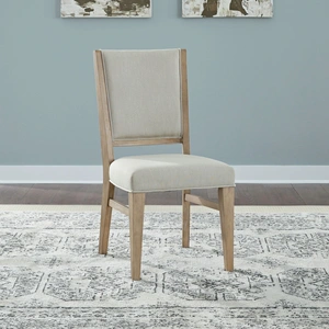 Liberty Furniture Brentwood Fabric/Wood Side Chair, Sandstone/Taupe (Set of 2)