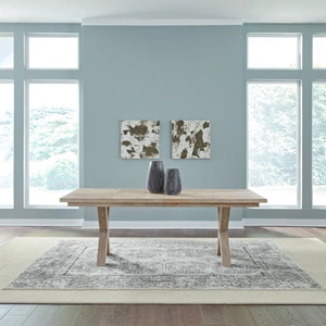 Liberty Furniture Brentwood Extendable Double Pedestal Dining Set | Sandstone, Sandstone